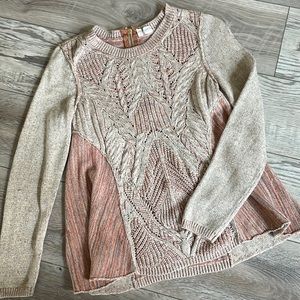 Anthropologie Moth Dusty Pink Knit Sweater